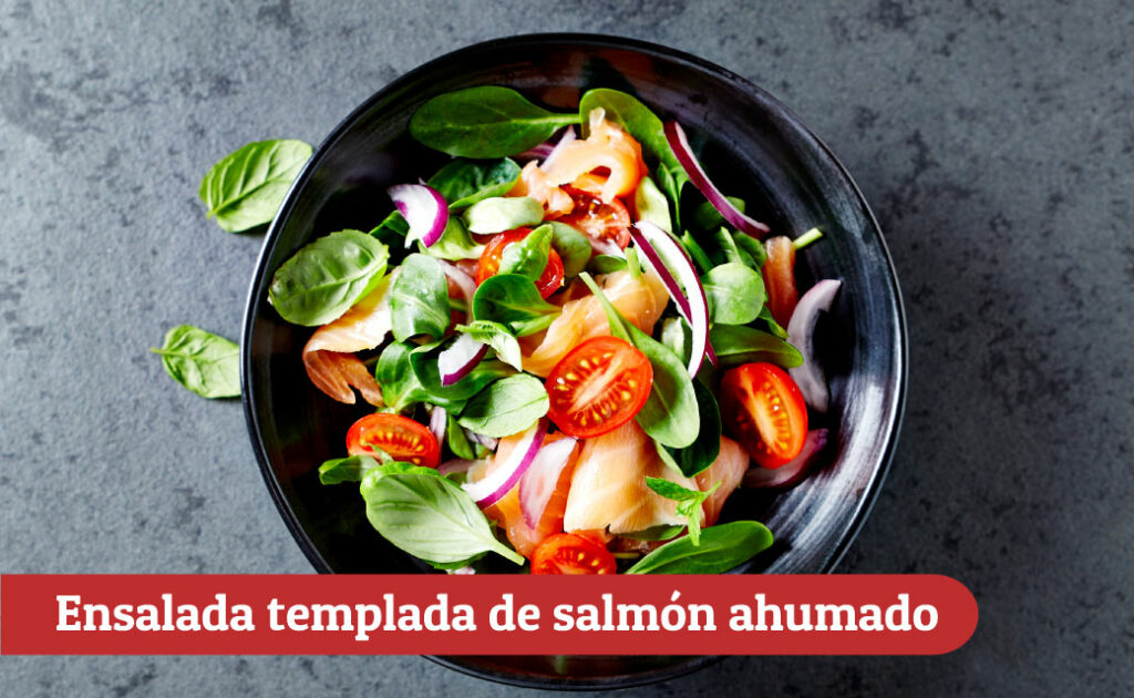 Ensalada templada de salmón ahumado