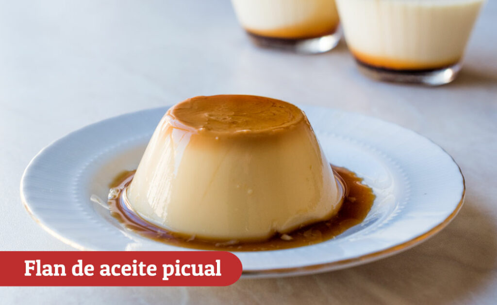 Flan de aceite picual