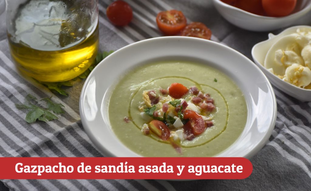 Gazpacho de sandía asada y aguacate