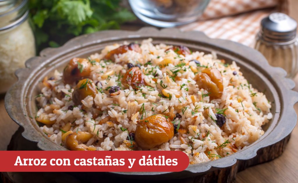 Arroz con castañas y dátiles