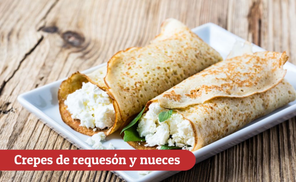 Crepes de requesón y nueces