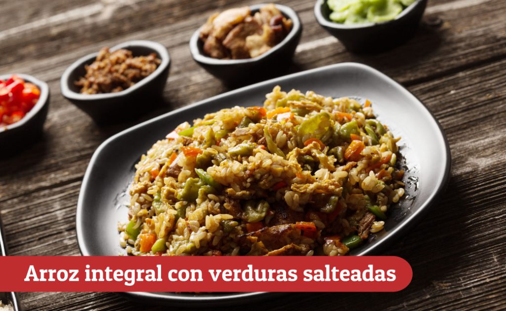 Miércoles: arroz integral con verduras salteadas
