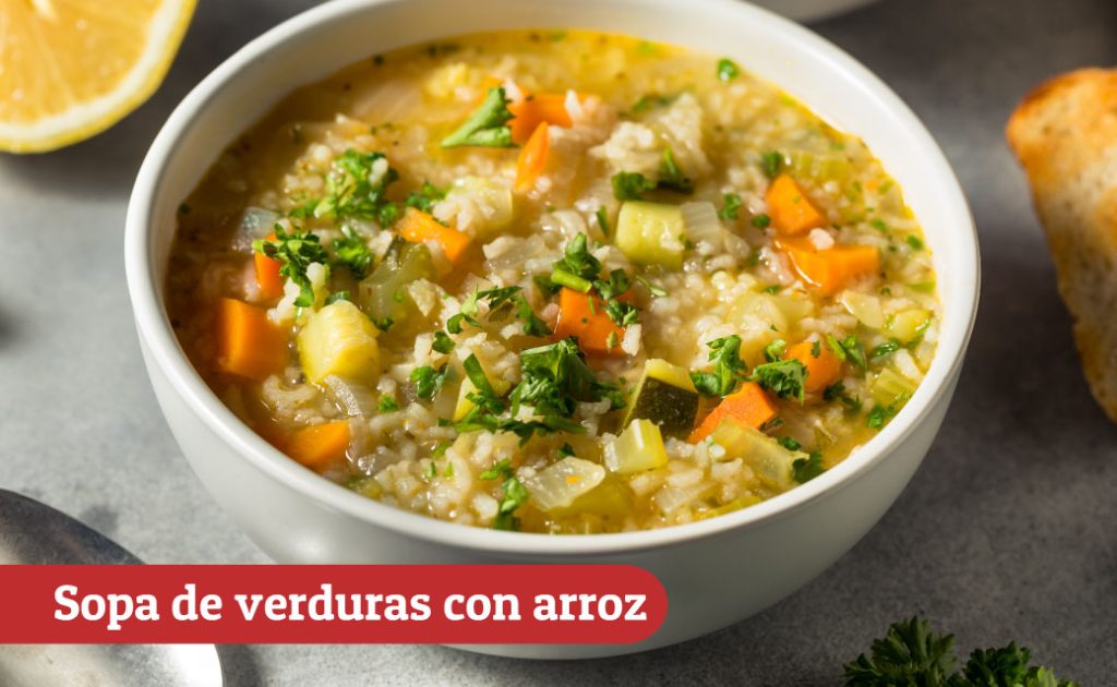 Jueves: sopa de verduras con arroz