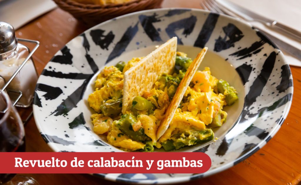 Viernes: revuelto de calabacín y gambas