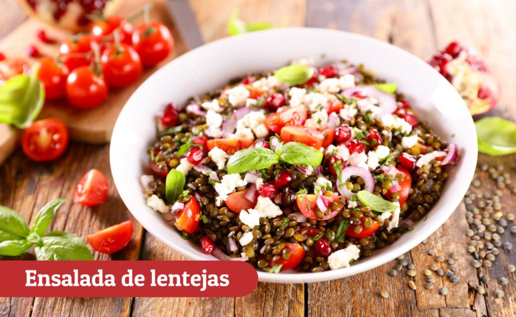 Lunes: ensalada de lentejas