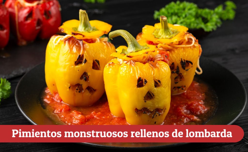 Pimientos monstruosos rellenos de lombarda