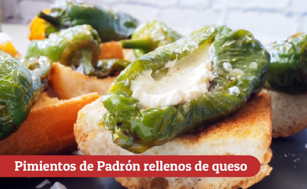 Pimientos de Padrón rellenos de queso
