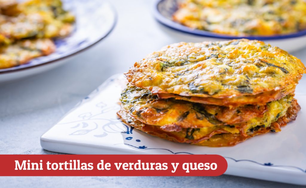 Mini tortillas de verduras y queso